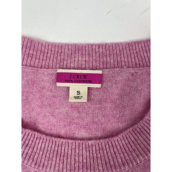 J Crew 100% Cashmere Pullover Sweater S Pink Crewneck Preppy quiet luxury - Picture 3 of 8